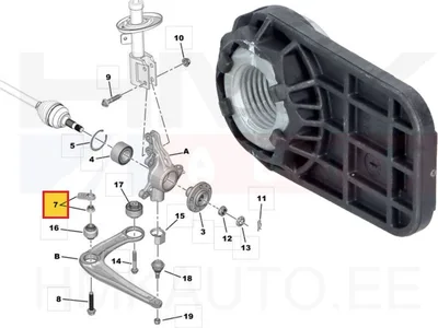 Esisilla õõtshoova kinnituspoldi mutter M16x1,50 OEM Jumpy/Expert/Proace 2016- - PSA  9809525680 - OE - 100% Genuine Part