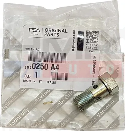 Vis banjo du tube de carburant avec joint OEM Jumper/Boxer/Ducato 3,0HDi 2006- M12x1,5 - PSA 0250A4 - OE - 100% Genuine Part