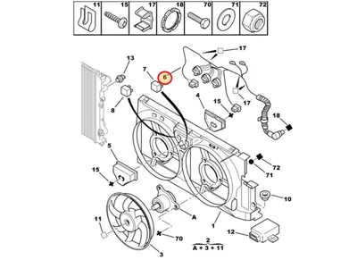 Cooling fan harness OEM Berlingo/Partner DW8 2000- (w/o AC) - PSA 1267E5 - OE - 100% Genuine Part
