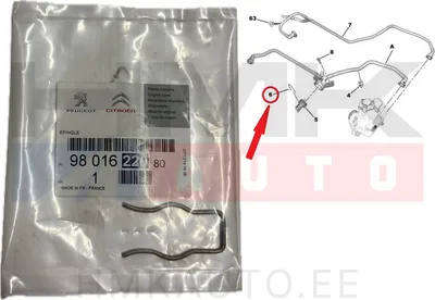 Anduri kinnitusklamber OEM Citroen/Peugeot >>1623574180 - PSA 9801622080 - OE - 100% Genuine Part