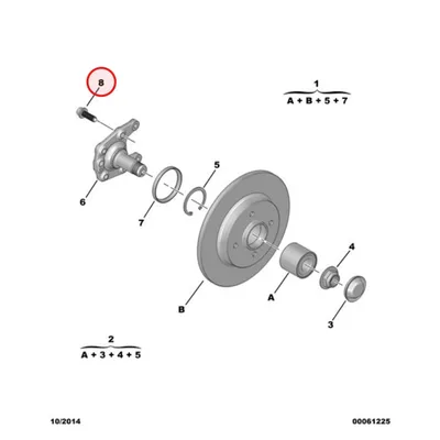 Rear axle knuckle mounting bolt OEM Citroen C4 Picasso (M12x1,25-L40) - PSA  518120 - OE - 100% Genuine Part