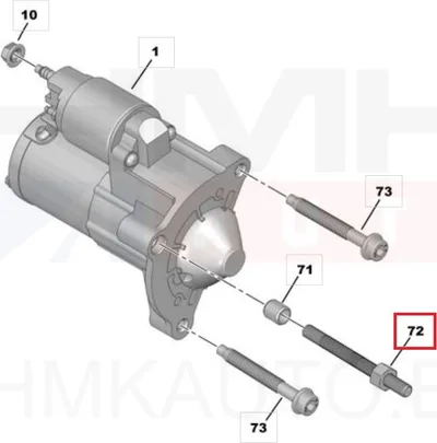 Boulon de fixation du démarreur OEM Jumpy/Expert/Proace 2,0HDI 2016- (M10x1,50-L20/75) - PSA 221033 - OE - 100% Genuine Part