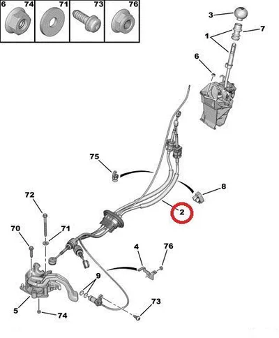 Комплект тросов КПП Citroen Jumpy/Peugeot Expert 07- ML6C - PSA 2444GPJ - OEM (no box)