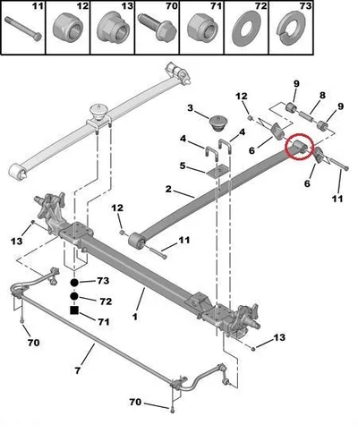 Lehtvedru kinnituspuks tagumine OEM Jumper/Boxer/Ducato 2006-  >>1397624080 - PSA  5131J4 - OE - 100% Genuine Part