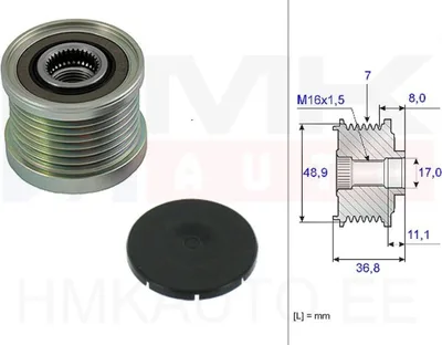 Poulie roue libre, alternateur Renault/Dacia/Opel/Nissan 7 rainures - 55382 - Ruville
