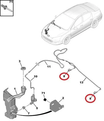 Klaasipesuri pihusti OEM Peugeot 407 - PSA  6438Z1 - OE - 100% Genuine Part