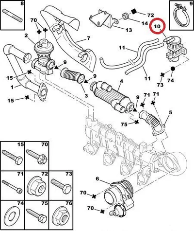 EGR juhtsolenoid OEM Citroen/Peugeot HDI - PSA  1628LQ - OE - 100% Genuine Part