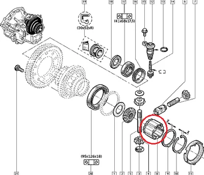 Vasaku veovõlli pesa OEM Renault PK5/PK6 k.kast - REN 8200196615 - OE - 100% Genuine Part
