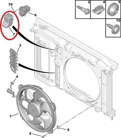 Jäähdytystuulettimen rele kansi OEM Citroen C4/C4 Picasso/Berlingo, Peugeot Partner/206/307 - PSA 1308CX - OE - 100% Genuine Part