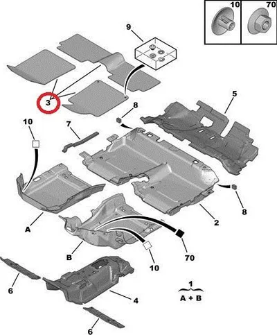 Lattiomattosarja Peugeot 508 - PSA  9464GL - OE - 100% Genuine Part