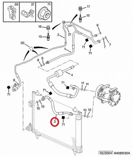 Konditsioneeri toru, kõrgsurve OEM Citroen C5/Peugeot 407 - PSA 9677930480 - OE - 100% Genuine Part