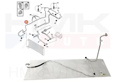 Konditsioneeri toru, kõrgsurve OEM Citroen C5,C6/Peugeot 407 - PSA 647773 - OE - 100% Genuine Part