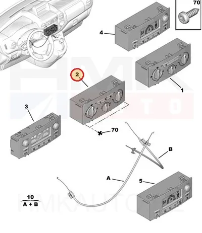 Salongisoojenduse juhtplokk OEM Berlingo/Partner 08- (+AC, +tagaklaasi soojendus) - PSA 6452K8 - OE - 100% Genuine Part