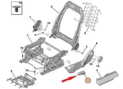 Poignée de réglage de la hauteur du siège conducteur OEM Citroen C3 Aircross - PSA  98173848ZD - OE - 100% Genuine Part