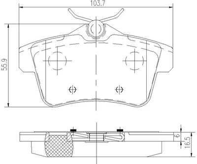 Piduriklotside komplekt tagumine Citroen C4, DS4, DS5 / Peugeot 308, 3008, 508, 5008, RCZ - BRE BP3387