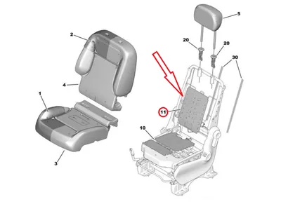 Istmesoojenduse element seljatoele OEM Berlingo/Partner 2008- - PSA 1606236280 - OE - 100% Genuine Part